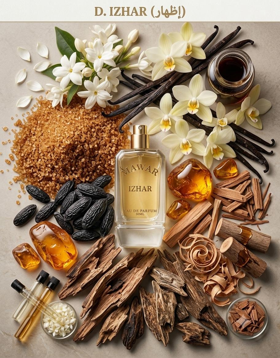 IZHAR Eau de Parfum, Jasmine & Peppercorn Top Notes, vanila notes 50ml - Image 3