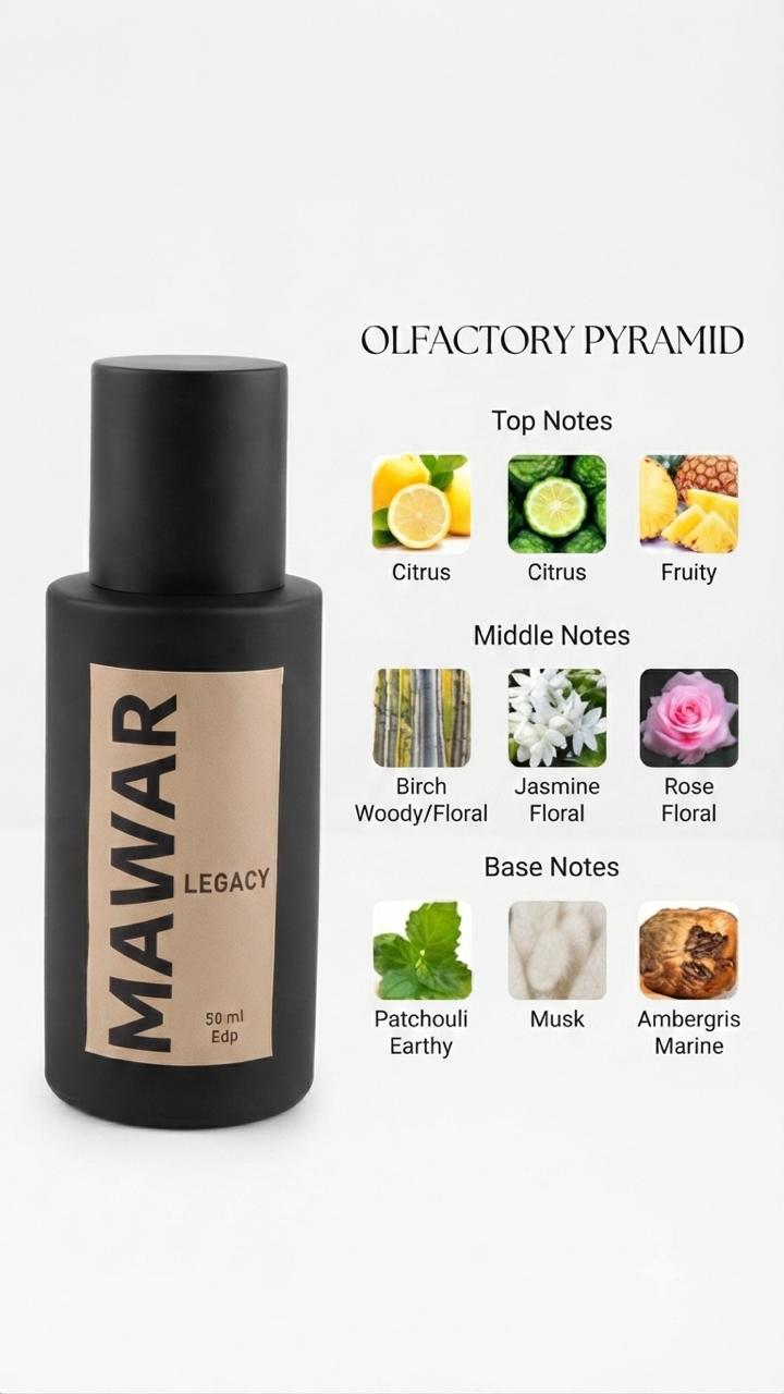 Mawar Perfumes Legacy Eau de Parfum for Men - Long-Lasting Luxury Fragrance, 50 ml - Image 4