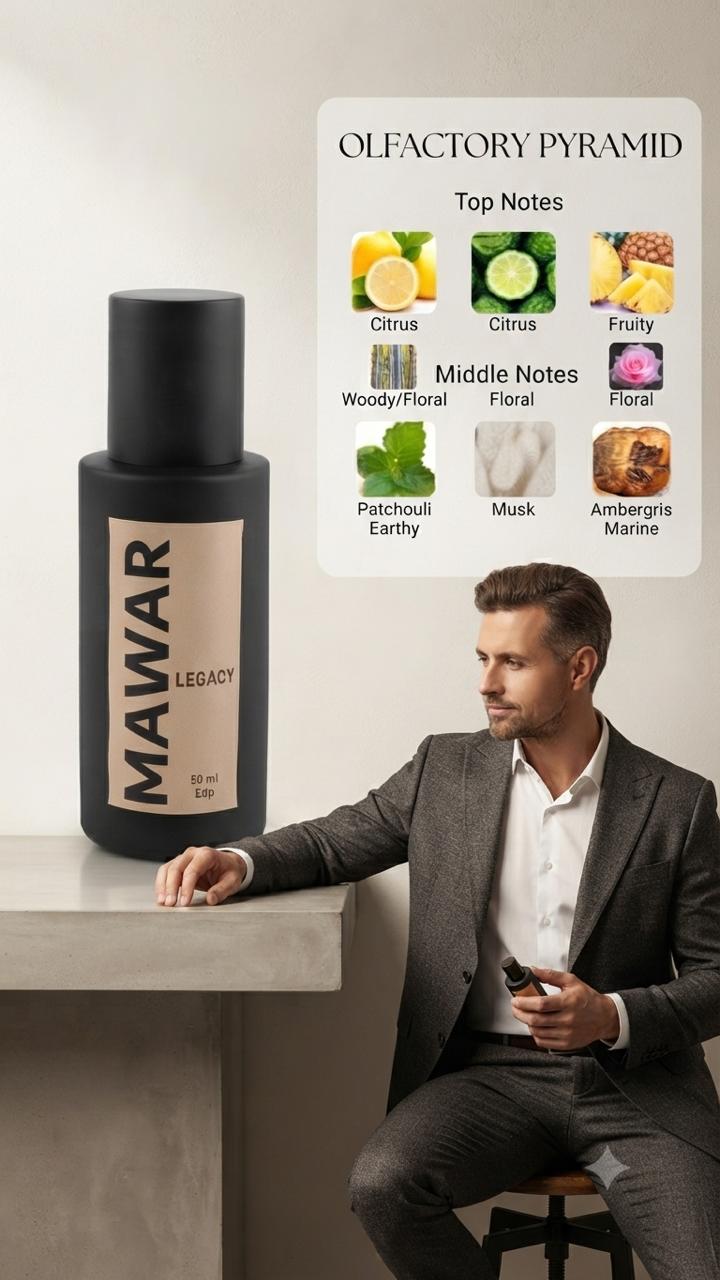 Mawar Perfumes Legacy Eau de Parfum for Men - Long-Lasting Luxury Fragrance, 50 ml - Image 5