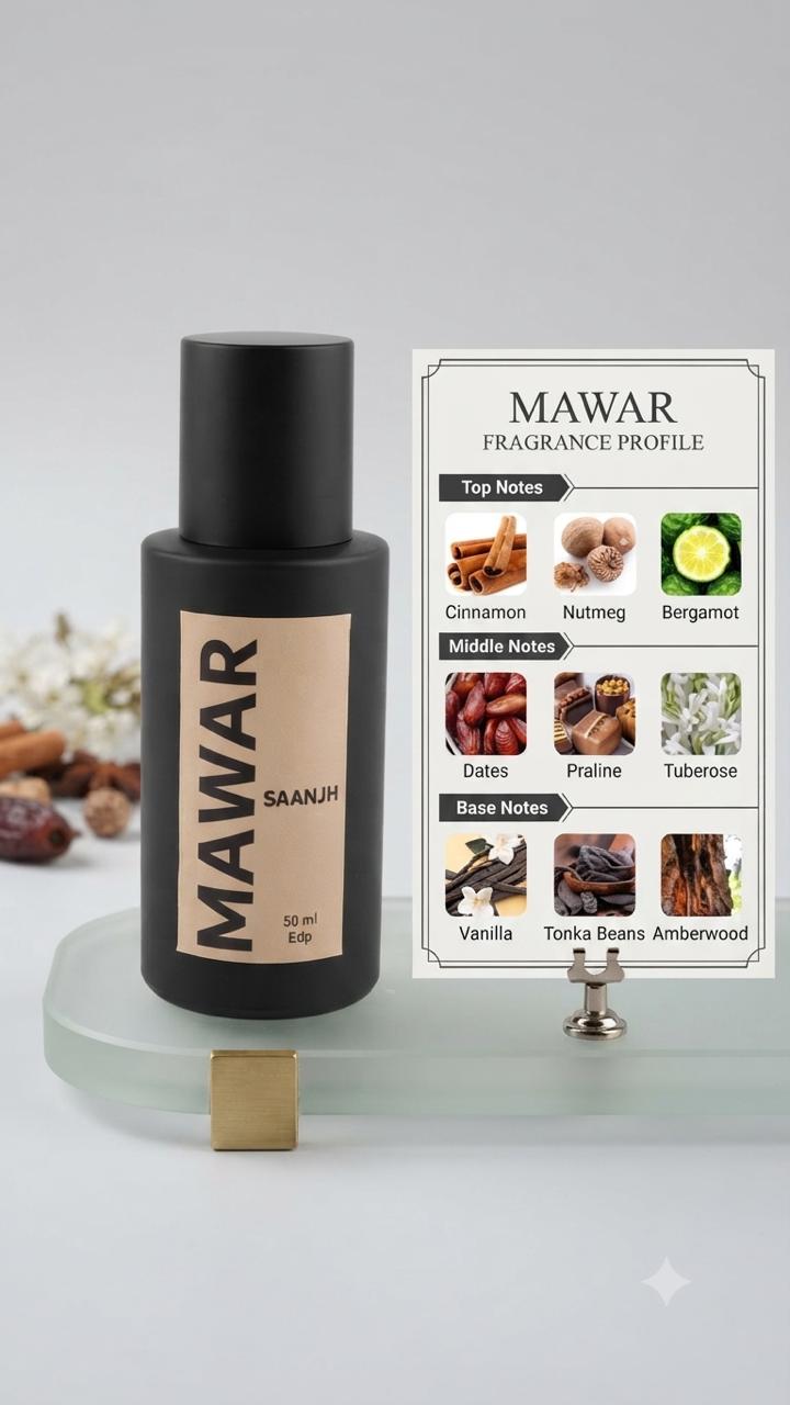 Mawar Saanjh Eau de Parfum for Men & Women, Rich Oriental Gourmand Spiced Long-Lasting Scent, 50 ml - Image 2