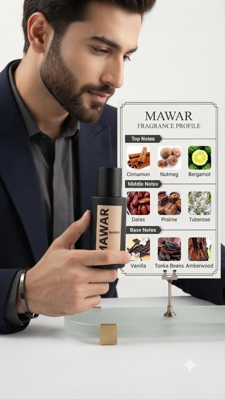 Mawar Saanjh Eau de Parfum for Men & Women, Rich Oriental Gourmand Spiced Long-Lasting Scent, 50 ml - Image 7